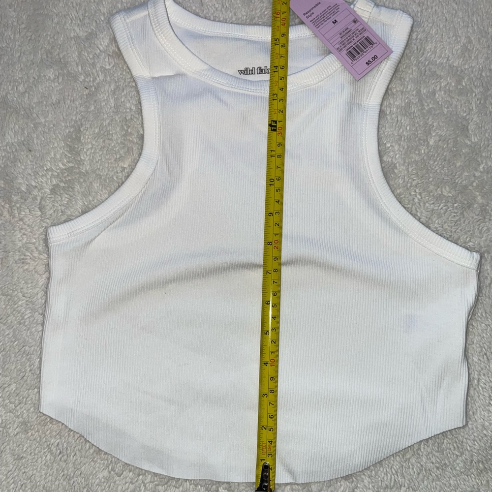 Wild Fable White Cropped Ribbed Tank Top - Picture 5 of 7
